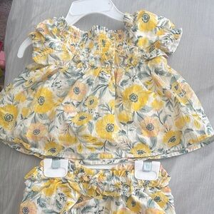 Cupcakes & Cashmere Kids Dress with Yellow Floral Design with hat